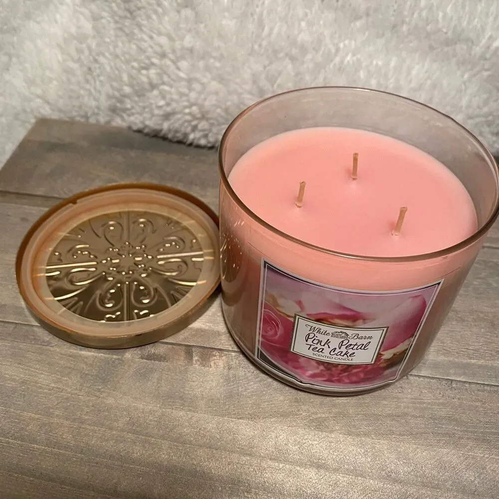 Pink Petal Tea Cake Three Wick Candle